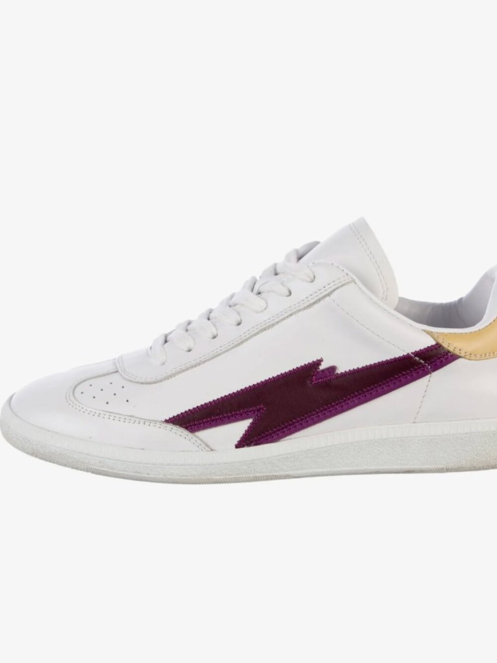 Isabel Marant  Leather Lightning Bolt Pattern Sneakers